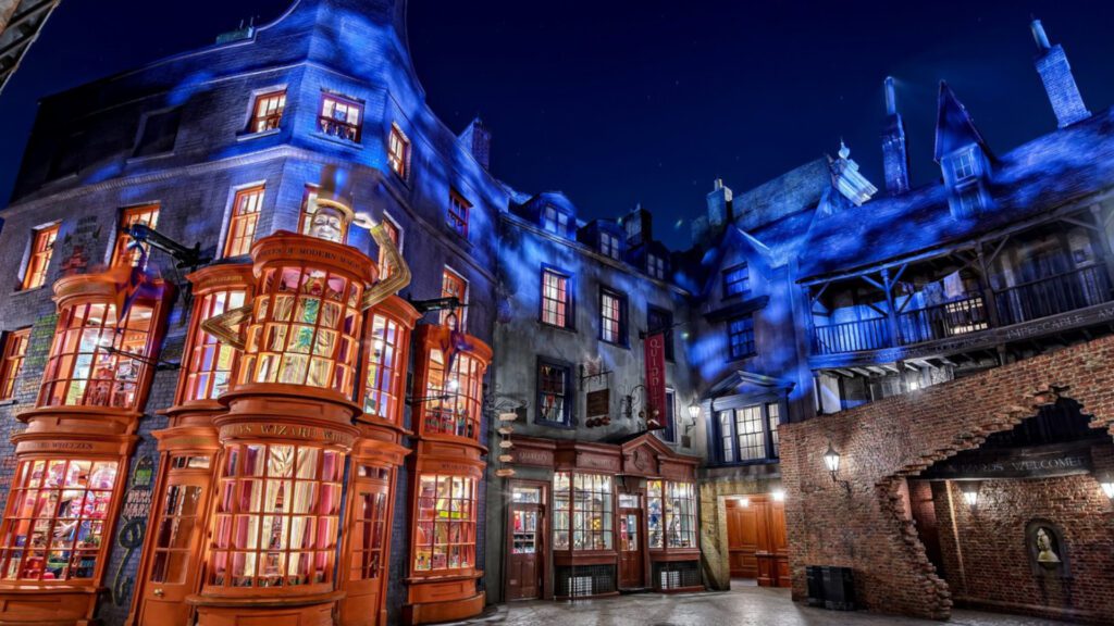 Harry Potter Diagon Alley Background At Night For Zoom And Teams