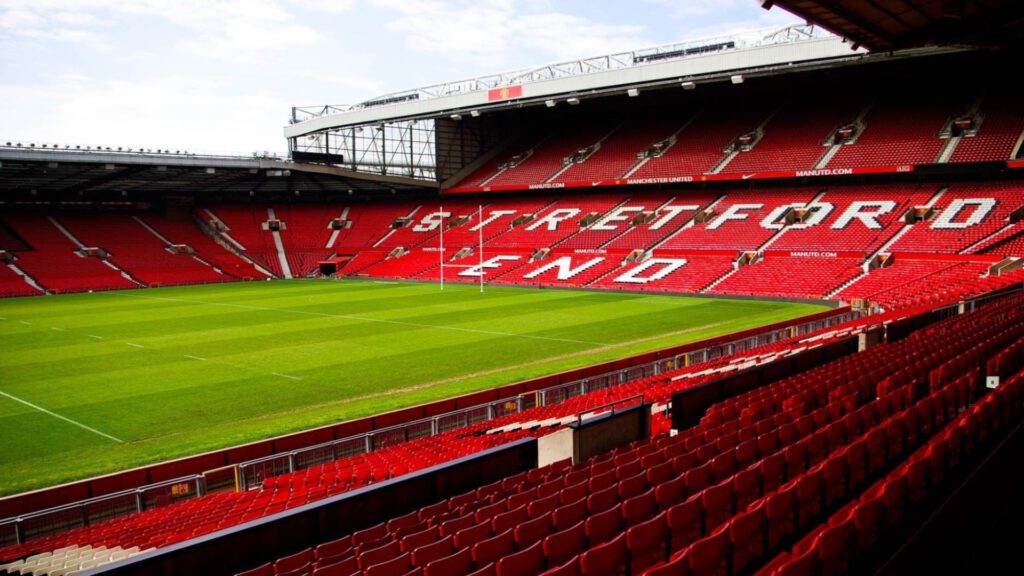 Manchester Utd football stadium Old Trafford virtual background for Zoom, Meet & Teams