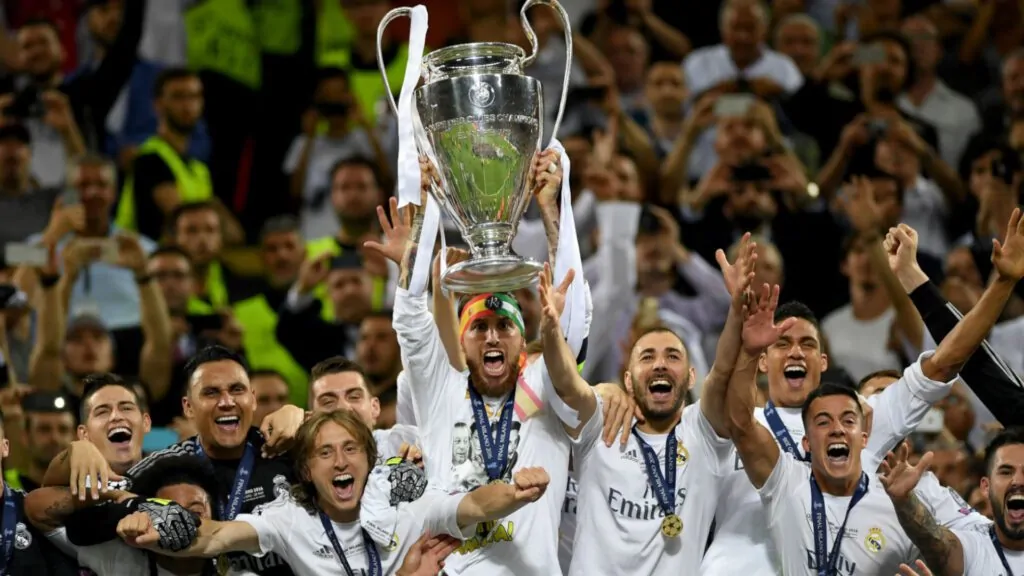 Real Madrid Champions League Champions 2022 Cup Background For Zoom And Meet Video Calls