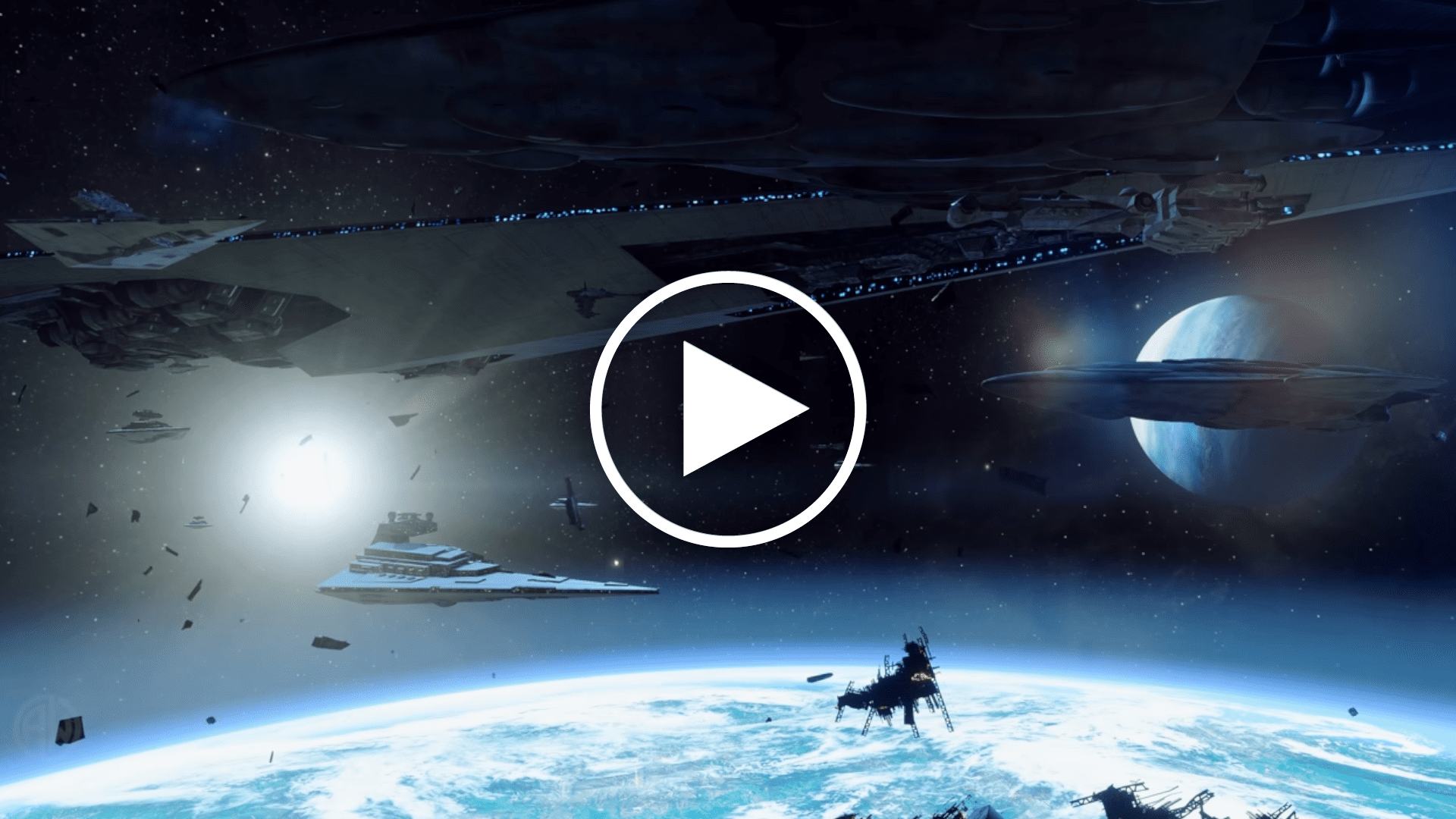 Star Wars Space Battle Video Background for Zoom 