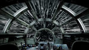 Star Wars Millennium Falcon Light Jump Virtual Background