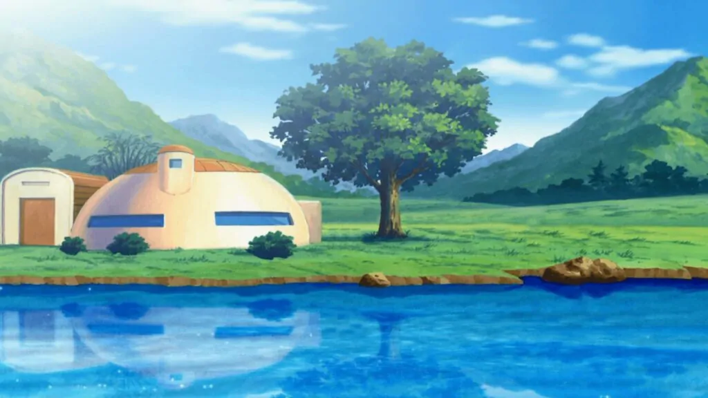 Dragon Ball Capsule House Virtual Background For Zoom