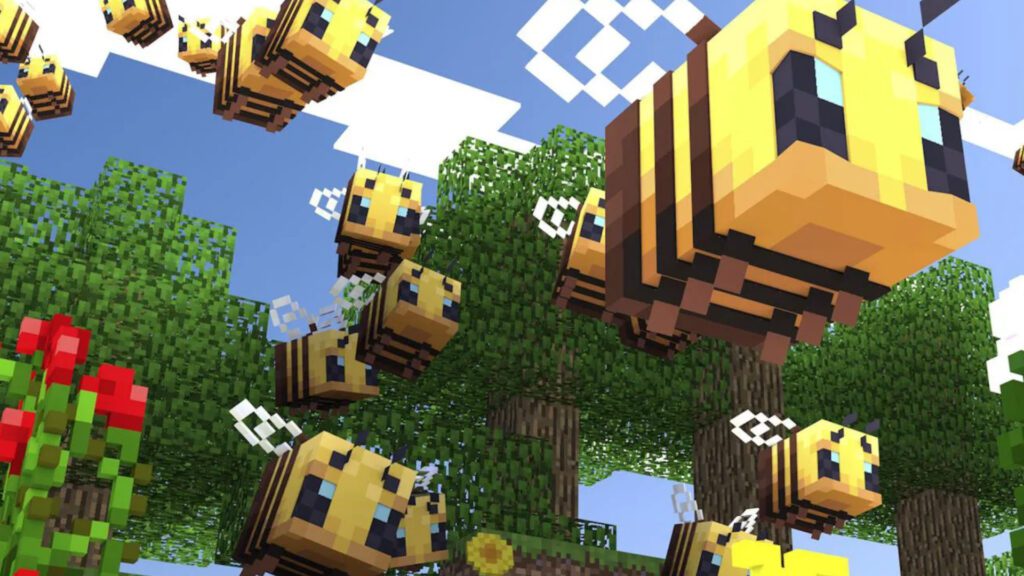 Minecraft Honey Bees Background For Zoom