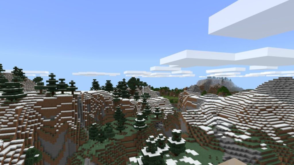 Minecraft Snowy Landscape Background For Zoom