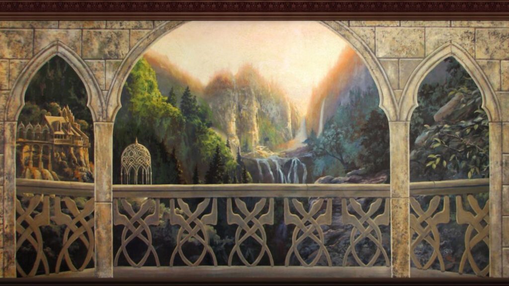 Rivendell Castle Hall Elves Lord Of The Rings Virtual Background For Zoom